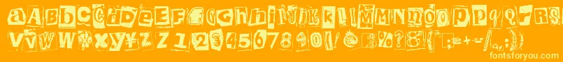 KingthingsExtortion Font – Yellow Fonts on Orange Background