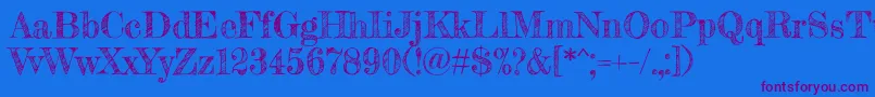 FrederickathegreatRegular Font – Purple Fonts on Blue Background