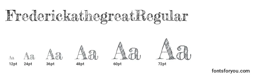 Размеры шрифта FrederickathegreatRegular
