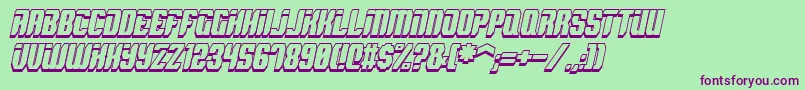 SpyhShadowItalic Font – Purple Fonts on Green Background