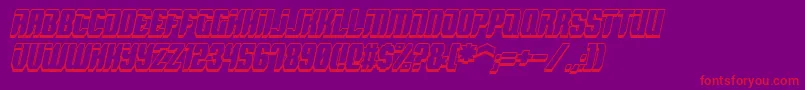 SpyhShadowItalic Font – Red Fonts on Purple Background