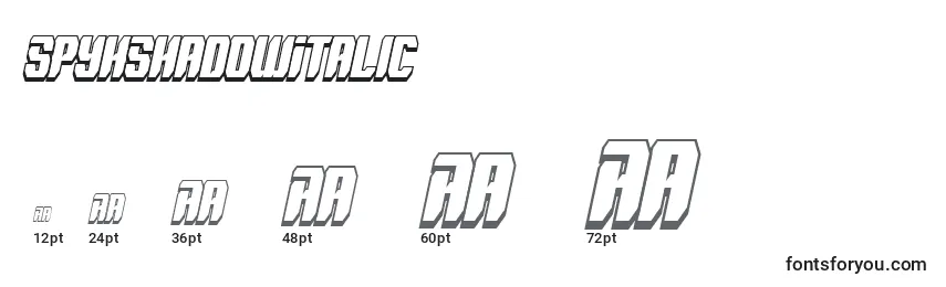 SpyhShadowItalic Font Sizes