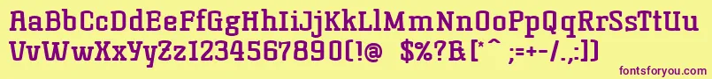 KorneuburgSlabBold Font – Purple Fonts on Yellow Background