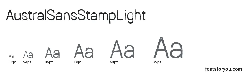 AustralSansStampLight (105033) Font Sizes