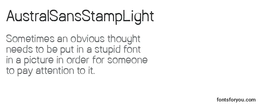 Review of the AustralSansStampLight (105033) Font