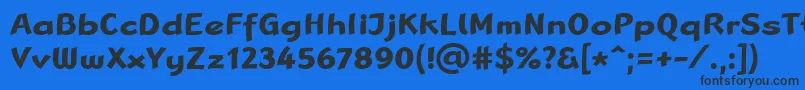 フォントLinotypeRanaBold – 黒い文字の青い背景