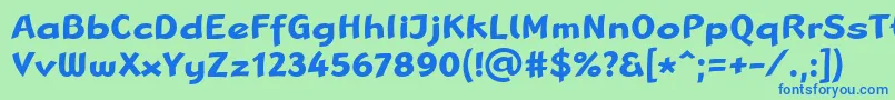 フォントLinotypeRanaBold – 青い文字は緑の背景です。