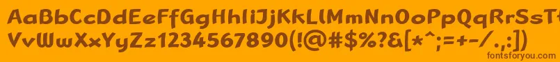 LinotypeRanaBold-Schriftart – Braune Schriften auf orangefarbenem Hintergrund