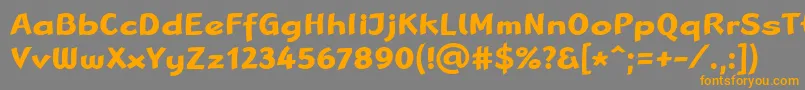 Weitere Informationen zur LinotypeRanaBold-Schriftart LinotypeRanaBold-Schriftart – Orangefarbene Schriften auf grauem Hintergrund