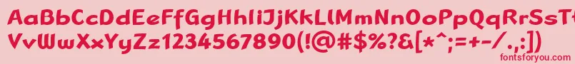 フォントLinotypeRanaBold – ピンクの背景に赤い文字