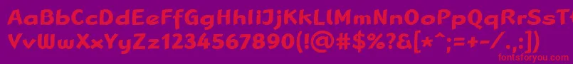 LinotypeRanaBold-fontti – punaiset fontit violetilla taustalla