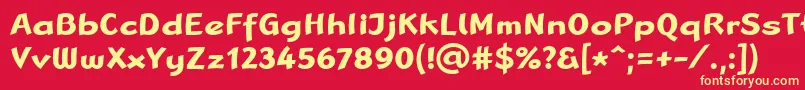LinotypeRanaBold-fontti – keltaiset fontit punaisella taustalla