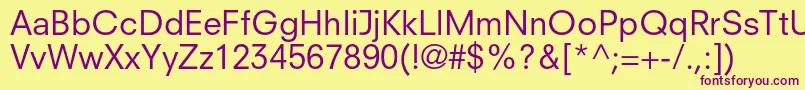 NeuzeitsltstdBook Font – Purple Fonts on Yellow Background