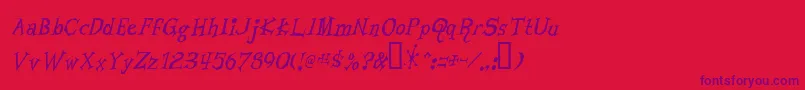 LivingByNumbers Font – Purple Fonts on Red Background