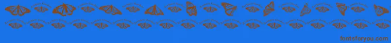 Fonte Wlroyalflutterdingbats – fontes marrons em um fundo azul