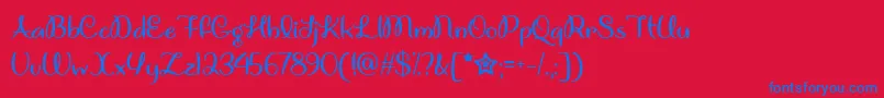 UnicornGigglesTtf-Schriftart – Blaue Schriften auf rotem Hintergrund