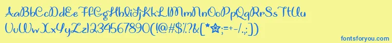 UnicornGigglesTtf Font – Blue Fonts on Yellow Background