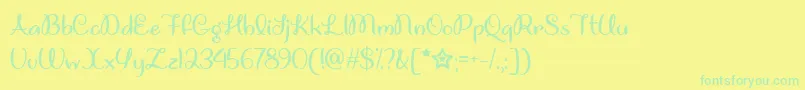 Police UnicornGigglesTtf – polices vertes sur fond jaune