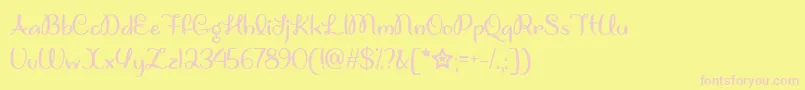 UnicornGigglesTtf Font – Pink Fonts on Yellow Background