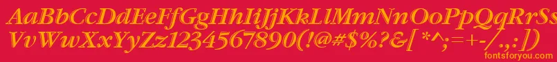 GaramondHtldItcTtItalic Font – Orange Fonts on Red Background