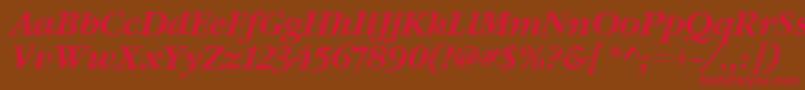 GaramondHtldItcTtItalic Font – Red Fonts on Brown Background