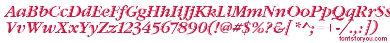 GaramondHtldItcTtItalic-Schriftart – Rote Schriften auf weißem Hintergrund