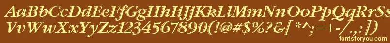 フォントGaramondHtldItcTtItalic – 黄色のフォント、茶色の背景