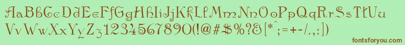 AngloNormal Font – Brown Fonts on Green Background