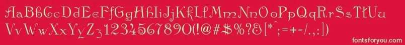 AngloNormal Font – Green Fonts on Red Background