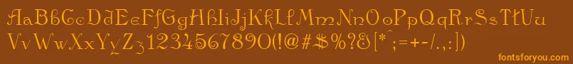 AngloNormal Font – Orange Fonts on Brown Background