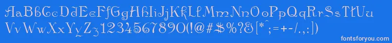 AngloNormal Font – Pink Fonts on Blue Background