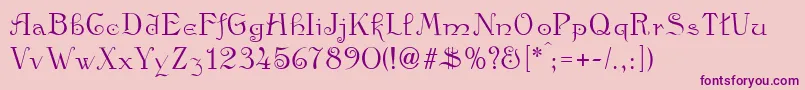 AngloNormal Font – Purple Fonts on Pink Background