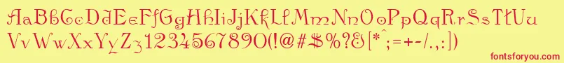 AngloNormal Font – Red Fonts on Yellow Background
