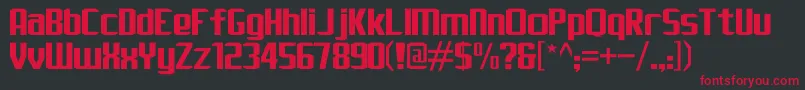 JLogRebellionSansNormal Font – Red Fonts on Black Background
