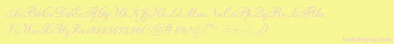 SheerBeautyRegular Font – Pink Fonts on Yellow Background