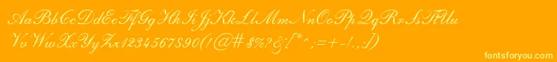 SheerBeautyRegular-Schriftart – Gelbe Schriften auf orangefarbenem Hintergrund