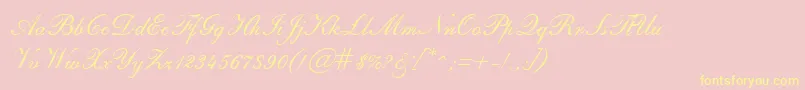 SheerBeautyRegular Font – Yellow Fonts on Pink Background