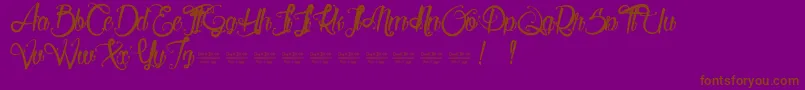 ServalLight-Schriftart – Braune Schriften auf violettem Hintergrund