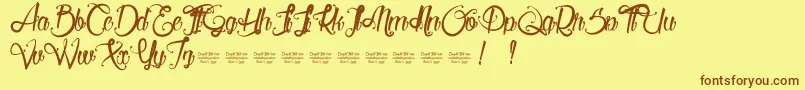 ServalLight Font – Brown Fonts on Yellow Background