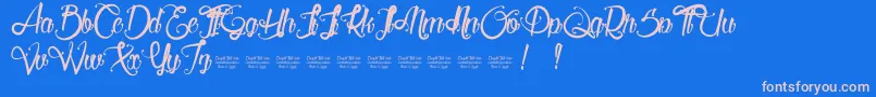 ServalLight Font – Pink Fonts on Blue Background