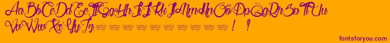 ServalLight Font – Purple Fonts on Orange Background