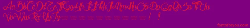 ServalLight Font – Red Fonts on Purple Background