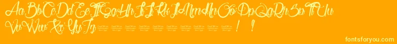 ServalLight Font – Yellow Fonts on Orange Background