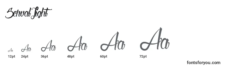 ServalLight Font Sizes
