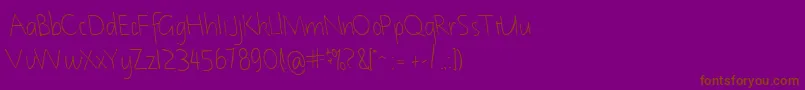 NotehandleftyRegular Font – Brown Fonts on Purple Background