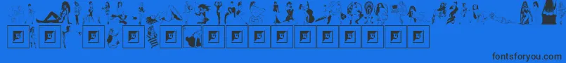 Fonte ComixCuties – fontes pretas em um fundo azul