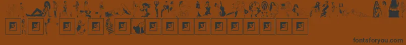 ComixCuties-Schriftart – Schwarze Schriften auf braunem Hintergrund