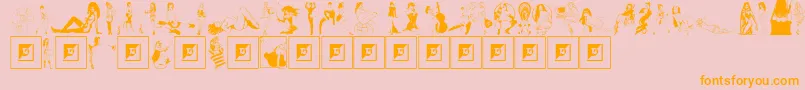 ComixCuties-Schriftart – Orangefarbene Schriften auf rosa Hintergrund