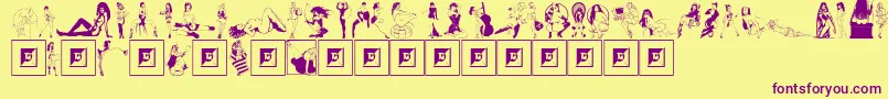 ComixCuties Font – Purple Fonts on Yellow Background