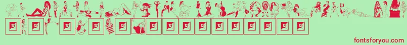 ComixCuties Font – Red Fonts on Green Background